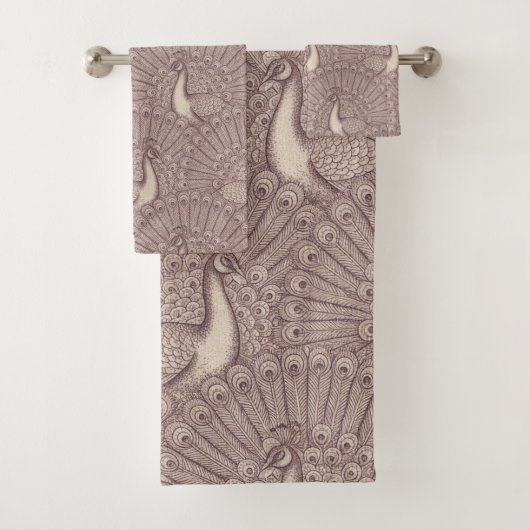 pauwstaartpatroon bad handdoek (Insitu)