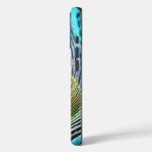 Pauwstaartveer op Turquoise Case-Mate iPhone Case (Achterkant / Links)
