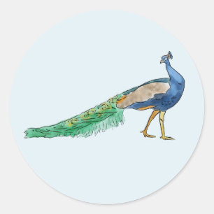 Pauwstickers Ronde Sticker