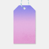Pauwthema roze blauwe kleur bruidsdouche cadeaulabel (Achterkant)