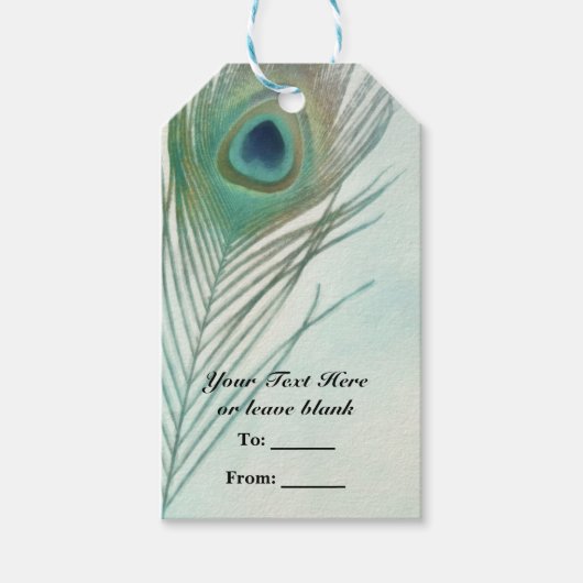 Pauwveer Boho Chic Aquarel Aangepaste Feest Cadeaulabel (Voorkant)