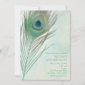 Pauwveer Boho Chic Aquarel Uitnodigingen (Voorkant)