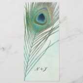 Pauwveer Boho Chic Waterverf Aangepast Menu (Achterkant)