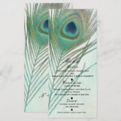 Pauwveer Boho Chic Waterverf Aangepast Menu (Voorkant / Achterkant)
