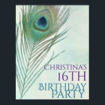 Pauwveer Boho Chic Waterverf Banner Poster<br><div class="desc">Pauwveer Boho Chic Waterverf Banner Poster. Aanpassen met tekst naar keuze. Overeenkomende items in mijn winkel.</div>