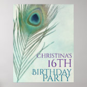 Pauwveer Boho Chic Waterverf Banner Poster (Voorkant)