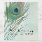 Pauwveer Boho Chic Waterverf Custom Wijn Etiket (Enkel label)