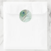 Pauwveer Boho Chic Waterverf Feest Favor Ronde Sticker (Tas)