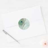 Pauwveer Boho Chic Waterverf Feest Favor Ronde Sticker (Envelop)