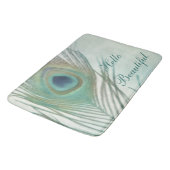 Pauwveer Boho Chic Waterverf Op Maat Badmat (Gekanteld)
