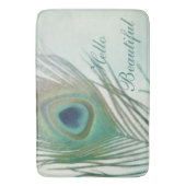 Pauwveer Boho Chic Waterverf Op Maat Badmat (Voorkant Verticaal)