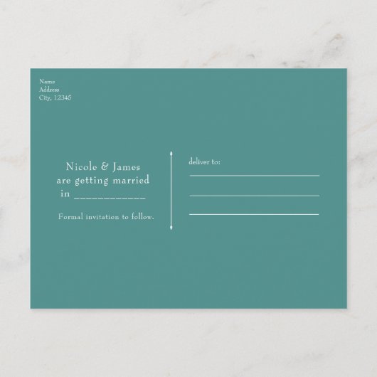 Pauwveer Boho Chic Waterverf Save the Date Aankondigingskaart (Achterkant)