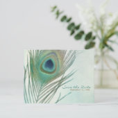 Pauwveer Boho Chic Waterverf Save the Date Aankondigingskaart (Staand voorkant)