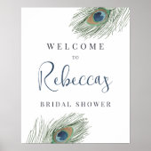 Pauwveer Bruiloft Feest Welkom Bord Poster (Voorkant)