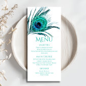 Pauwveer Chic Glitter Turquoise Bar Mitzwa Menu