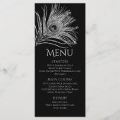 Pauwveer Chique Glitter Zilver Bat Mitzvah Menu (Voorkant)