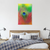 Pauwveer close-up canvas afdruk (Insitu (Slaapkamer))