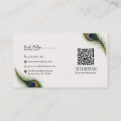 Pauwveer Crème Boho Elegant Visitekaartje (Achterkant)