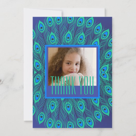 PAUWVEER DECORATIEF HERHALEND MOTIEF BLAUW KAART (Voorkant)