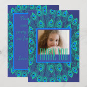 PAUWVEER DECORATIEF HERHALEND MOTIEF BLAUW KAART (Voorkant / Achterkant)