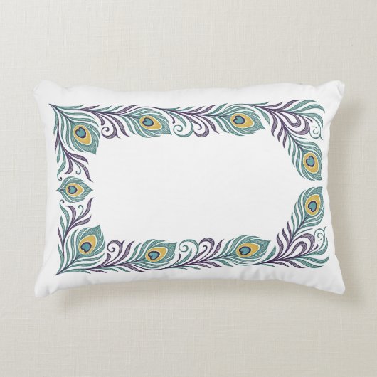 Pauwveer decoratieve kussen (Voorkant)