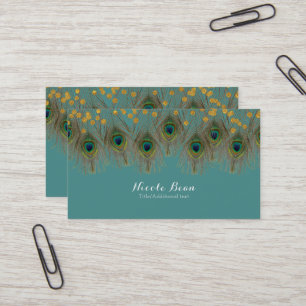 Pauwveer & Gouden Stippen ELKE KLEUR Boho Chic Visitekaartje
