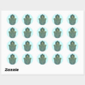 Pauwveer Hamsa Boho Judaica Ronde Sticker (Vel)
