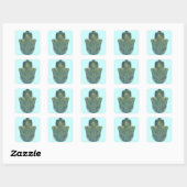 Pauwveer Hamsa Boho Judaica Vierkante Sticker (Vel)