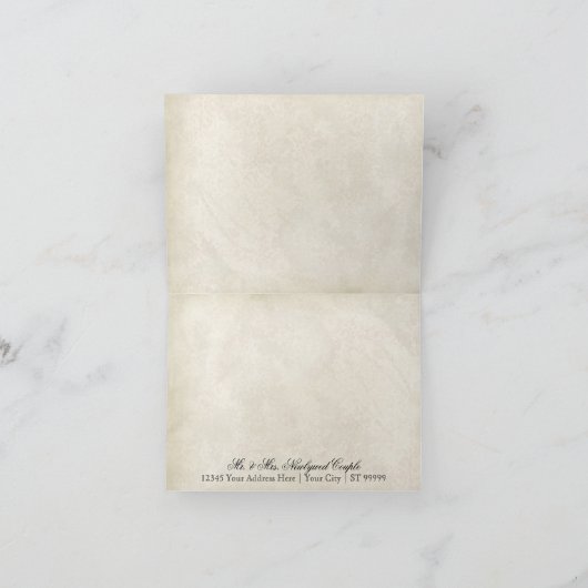 Pauwveer Huwelijk Dankkaartjes Bedankkaart (Binnen)