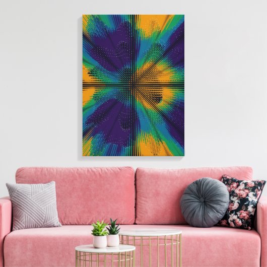 Pauwveer-interferentiepatroon Canvas Afdruk (Insitu (Woonkamer))