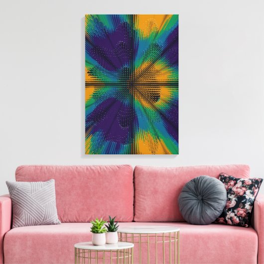 Pauwveer-interferentiepatroon Canvas Afdruk (Insitu (Woonkamer))