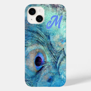 Pauwveer marmer blauw paars turquoise Case-Mate iPhone 14 hoesje