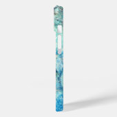 Pauwveer marmer blauw paars turquoise Case-Mate iPhone case (Achterkant / Links)