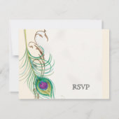 Pauwveer met Krullen - Trouw Uitnodiging (Achterkant)