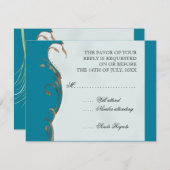 Pauwveer met Krullen - Trouw Uitnodiging (Voorkant / Achterkant)