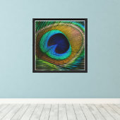 Pauwveer Oog Canvas Afdruk (Insitu (Houten vloer))