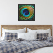 Pauwveer Oog Canvas Afdruk (Insitu (Slaapkamer))