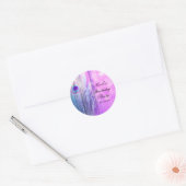 Pauwveer Roze & Blauwe Boho Feest Favor Ronde Sticker (Envelop)