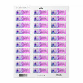 Pauwveer Roze & Blauwe Boho Feest Uitnodiging Etiket (Full Sheet)