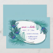 Pauwveer Save the Date Aankondiging (Voorkant / Achterkant)