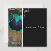 Pauwveer Save The Date Uitnodigingen (Achterkant)