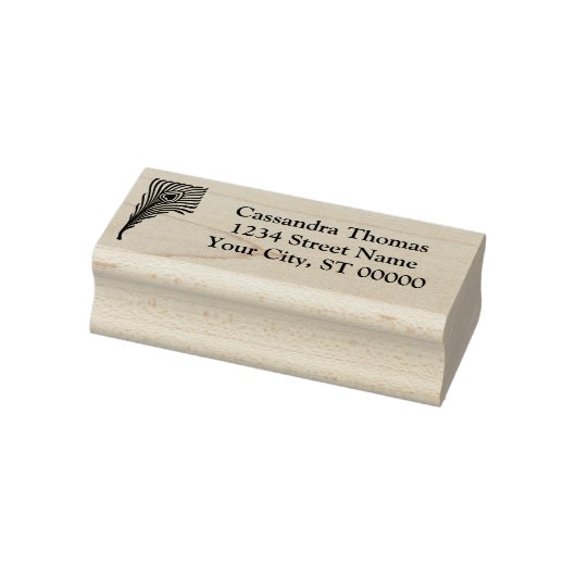 Pauwveer Tekening Naam Retouradres Rubberstempel (Stempel)