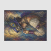 Pauwveer Victoriaanse Dame Decoupage Tissuepapier (Voorkant)