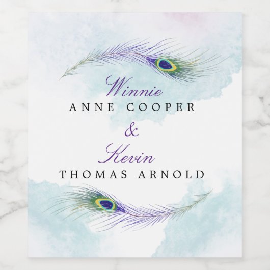 Pauwveer  wijn etiket (Enkel label)