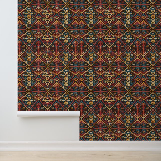 Pauwveerpatroon Textured Vinyl Behang (Applicatie)