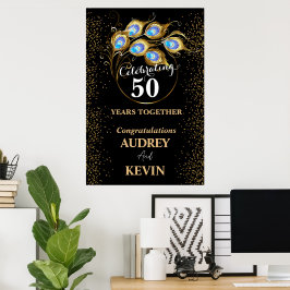 Pauwveren 50ste huwelijksverjaardag poster
