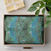 Pauwveren, abstract - patroon in acryl tissuepapier (Geschenk)