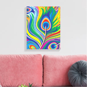 Pauwveren Abstracte Kunst Canvas Afdruk