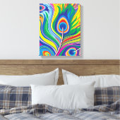 Pauwveren Abstracte Kunst Canvas Afdruk (Insitu (Slaapkamer))