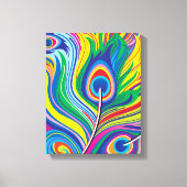 Pauwveren Abstracte Kunst Canvas Afdruk (Voorkant)